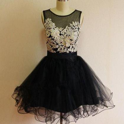 Short Homecoming Dress, Black Homecoming Dress,..