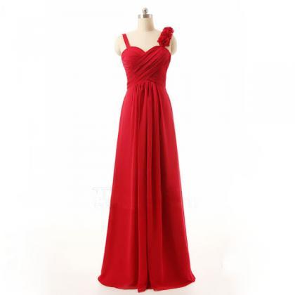 Long Bridesmaid Dress, Red Bridesmaid Dress,..