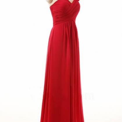 Long Bridesmaid Dress, Red Bridesmaid Dress,..