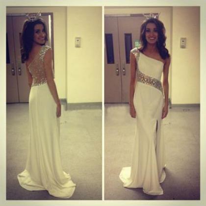 Long Prom Dress, White Prom Dress, Party Prom..