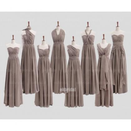 Long Bridesmaid Dress, Gray Bridesmaid Dress,..