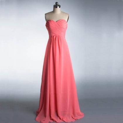 Long Bridesmaid Dress, Peach Bridesmaid Dress,..