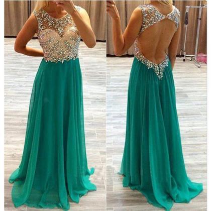 Long Prom Dress, Green Prom Dress, Party Prom..