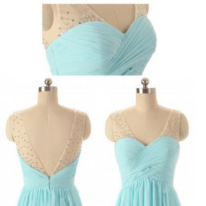 Long Bridesmaid Dress, Tiffany Blue Bridesmaid..