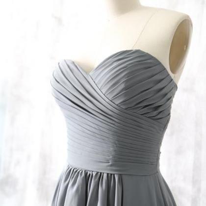 Short Bridesmaid Dress, Gray Bridesmaid Dress,..