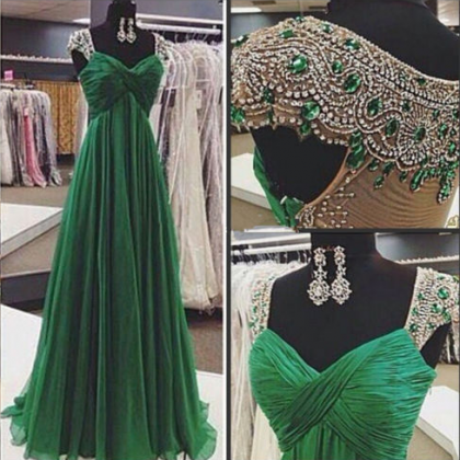 Long Prom Dress, Green Prom Dress, Party Prom..