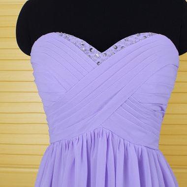 Lilac Bridesmaid Dress, Chiffon Bridesmaid Dress,..