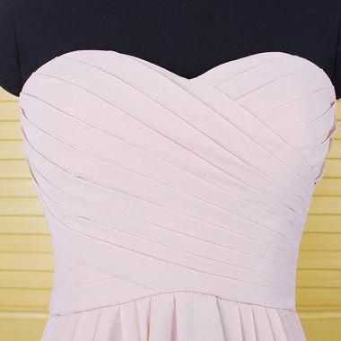 Pearl Pink Bridesmaid Dress, Chiffon Bridesmaid..