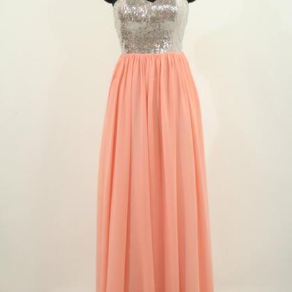 Long Prom Dress, Peach Prom Dress, Prom Dress,..