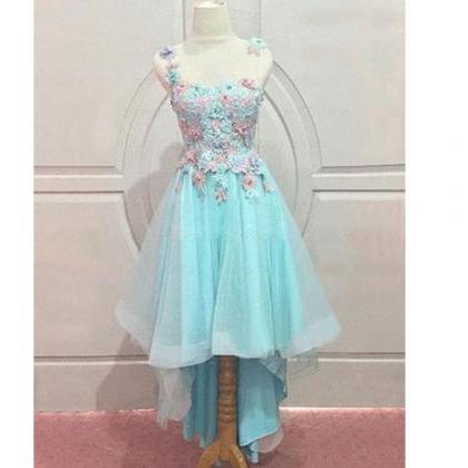 Lace Prom Dress, Blue Prom Dress, Junior Prom..