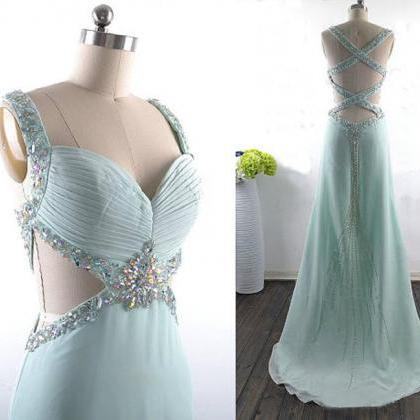 Long Prom Dress, Blue Prom Dress, Prom Dress, Prom..