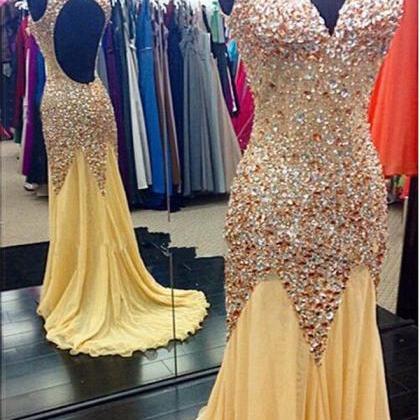 Long Prom Dress,sparkly Prom Dress,backless Prom..