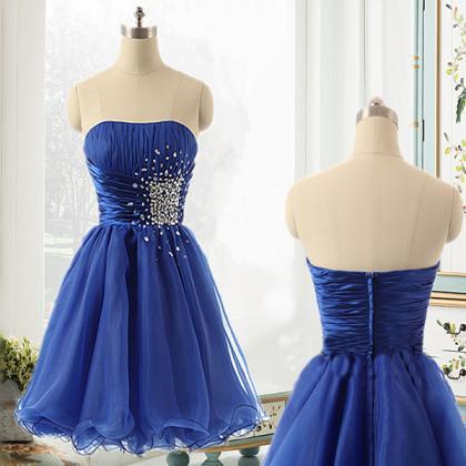 Royal Blue Short Homecoming Dress,junior..