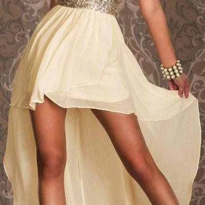 Chiffon Sequin Homecoming Gowns,high Low..