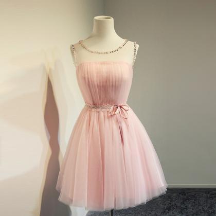 Short Homecoming Dress,tulle Homecoming Dress,pink..