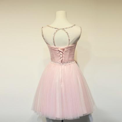 Short Homecoming Dress,tulle Homecoming Dress,pink..