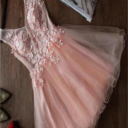 Short Homecoming Dress,cute Homecoming Dress, Pink..