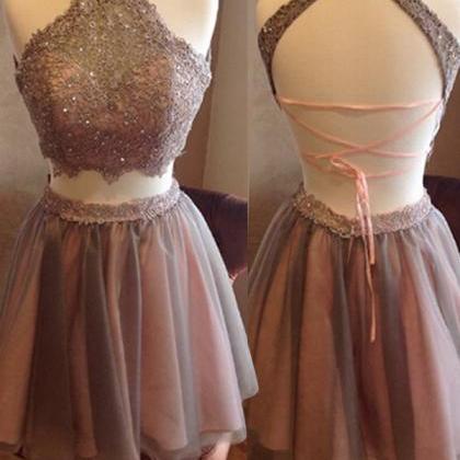 Short Homecoming Dress,two Pieces Homecoming..