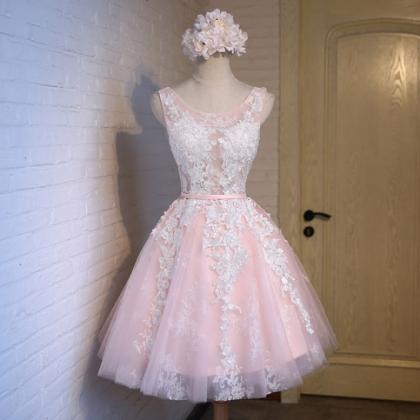 Pink Homecoming Dress,cute Homecoming Dress,scoop..