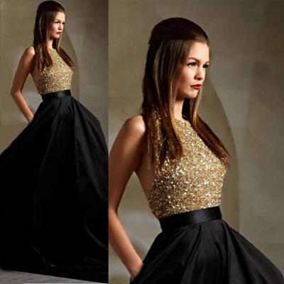 long prom dress, black prom dress, party prom dress, ball gown, A-line prom dress, sparkle prom dress, 2015 prom dress, 141015
