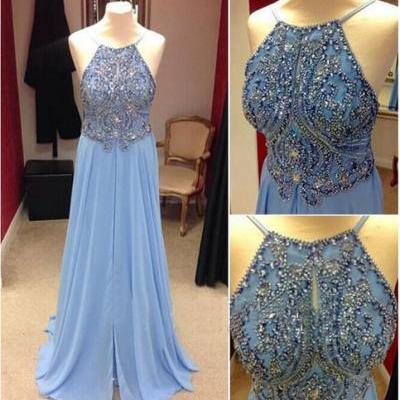 long prom dress, blue prom dress, cheap prom dress, prom dress with beading, prom dress 2016, long evening dress, party prom dress, 141703