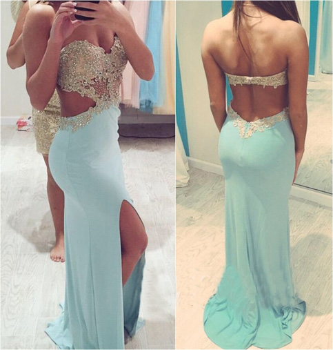 Blue Prom Dress, Long Prom Dress, Backless Prom Dress, Prom Dress 2015, Affordable Prom Dress, Party Dresses, Evening Dress, 1411