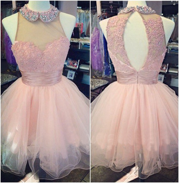 Short Homecoming Dress, Homecoming Dress, Pink Homecoming Dress, Short Junior Prom Dress, Party Dress For Girls,14142