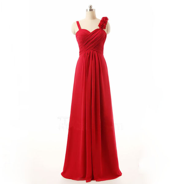 Long Bridesmaid Dress, Red Bridesmaid Dress, Bridesmaid Dress, Chiffon Bridesmaid Dress, Simple Bridesmaid Dress, 14961