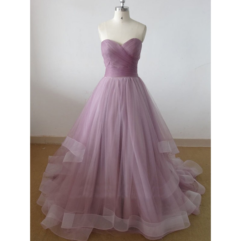 Long Prom Dress, Lilac Prom Dress, Party Prom Dress, Ball Gown, A-line Prom Dress, Tulle Prom Dress, 2015 Prom Dress, 14972