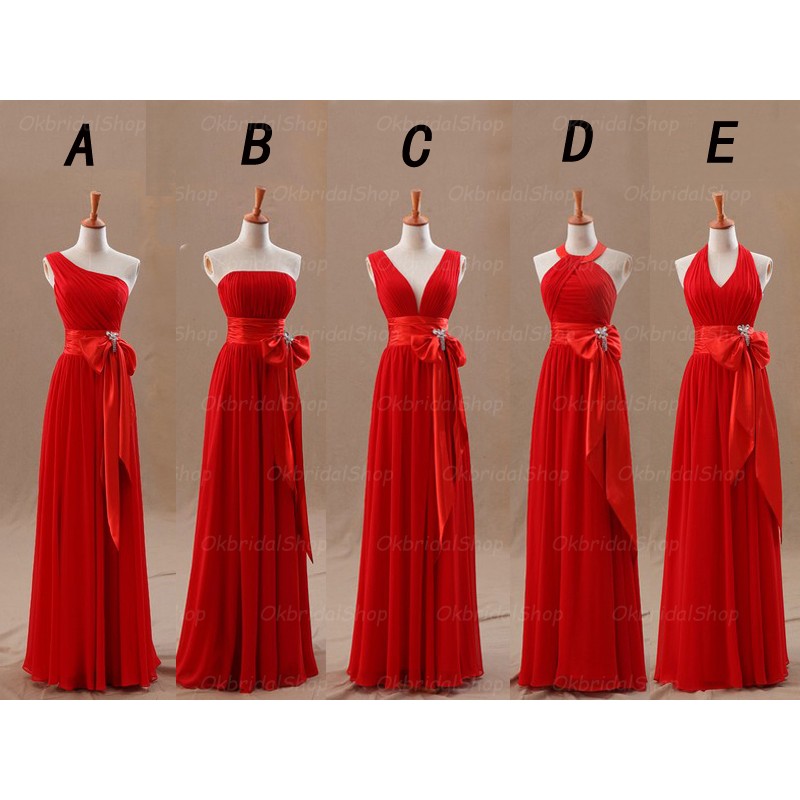 Long Bridesmaid Dress, Red Bridesmaid Dress, Mismatched Bridesmaid Dress, Popular Bridesmaid Dress, Bridesmaid Dress, 14983