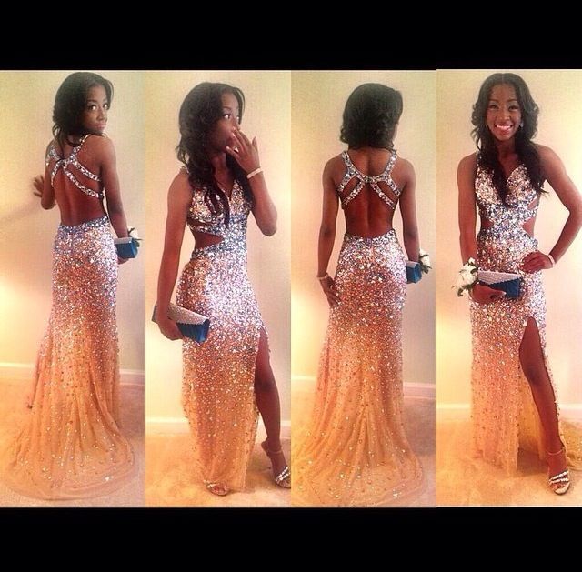 Long Prom Dress, Champagne Prom Dress, Glittery Prom Dress, Sexy Prom Dress, Party Prom Dress, Prom Dress 2015, Charming Prom Dress, 146598