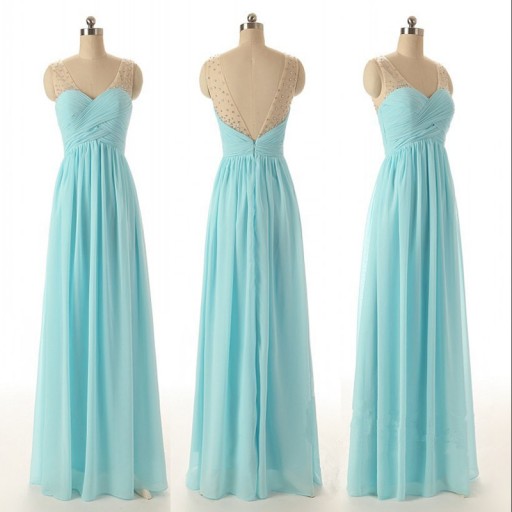 Long Bridesmaid Dress, Tiffany Blue Bridesmaid Dress, Bridesmaid Dress, Chiffon Bridesmaid Dress, Prom Dress, Long Prom Dress, 146812