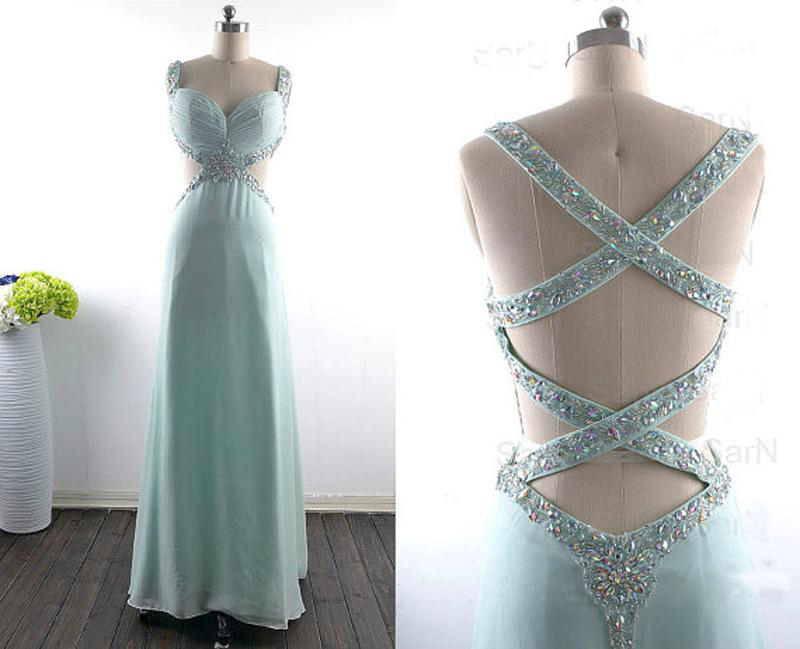 Long Prom Dress, Blue Prom Dress, Prom Dress, Prom Dress With Beading, Prom Dress 2016, Long Evening Dress, Party Prom Dress, 141703