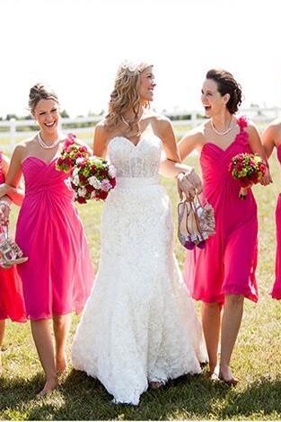 Hot Pink Bridesmaid Dresses