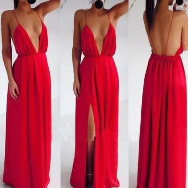 Long Prom Dress, Red Prom ..